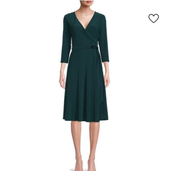Green Eliza J Faux Wrap Dress Green size 18 W - Picture 1 of 12